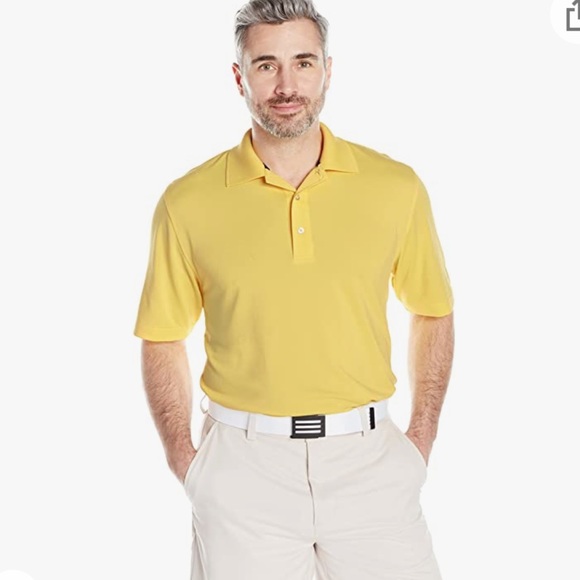 NWOT Amazon Essentials Men's Regular-fit Quick-Dry Golf Polo Shirt Yellow medium - Picture 3 of 9